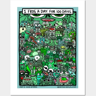 100 Frogs Posters and Art